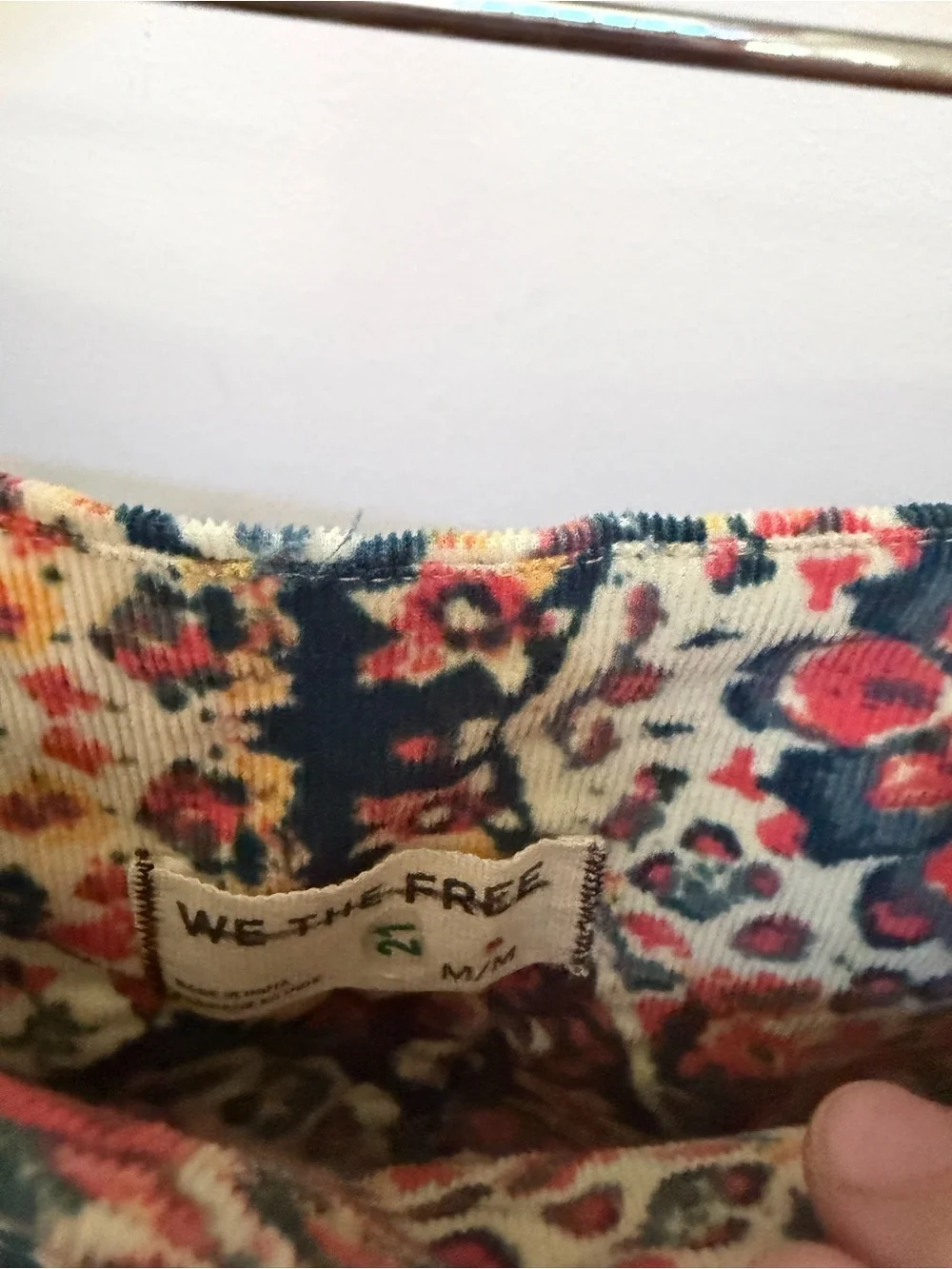 NWOT size Medium Free People Lunan Crop Harem Corduroy printed pants